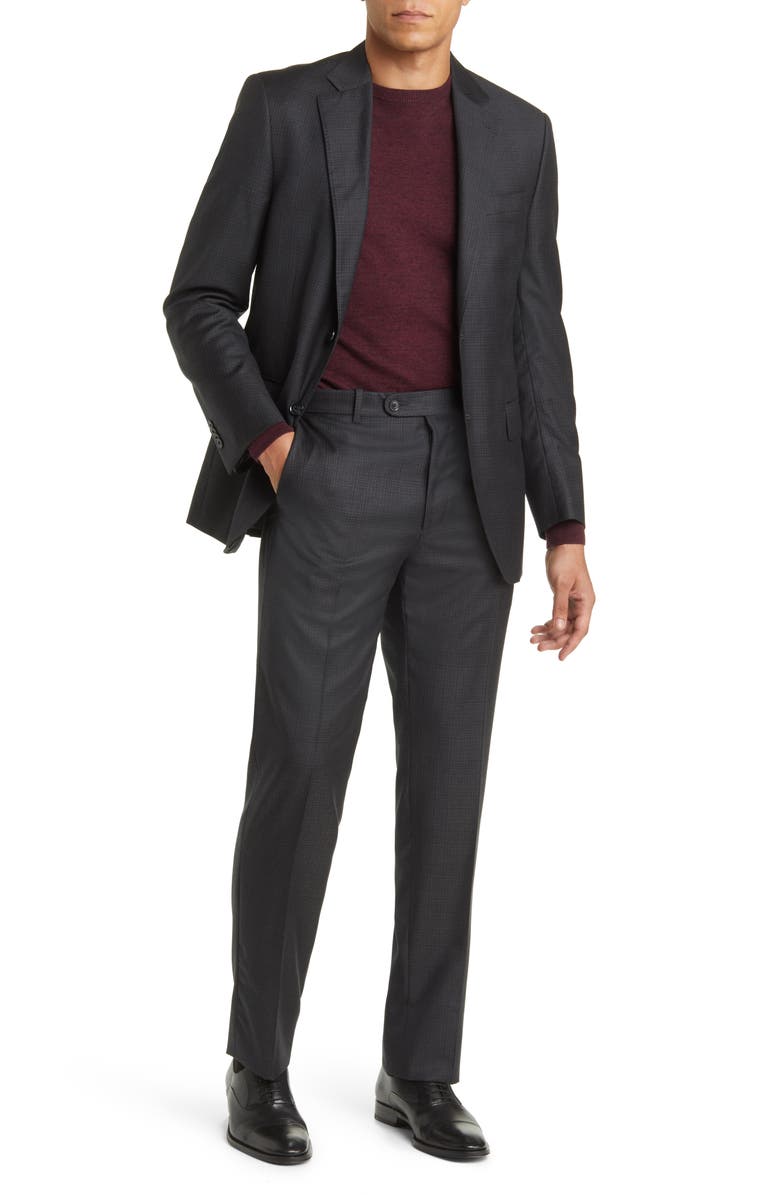 Peter Millar Tailored Fit Plaid Wool Suit, Main, color,