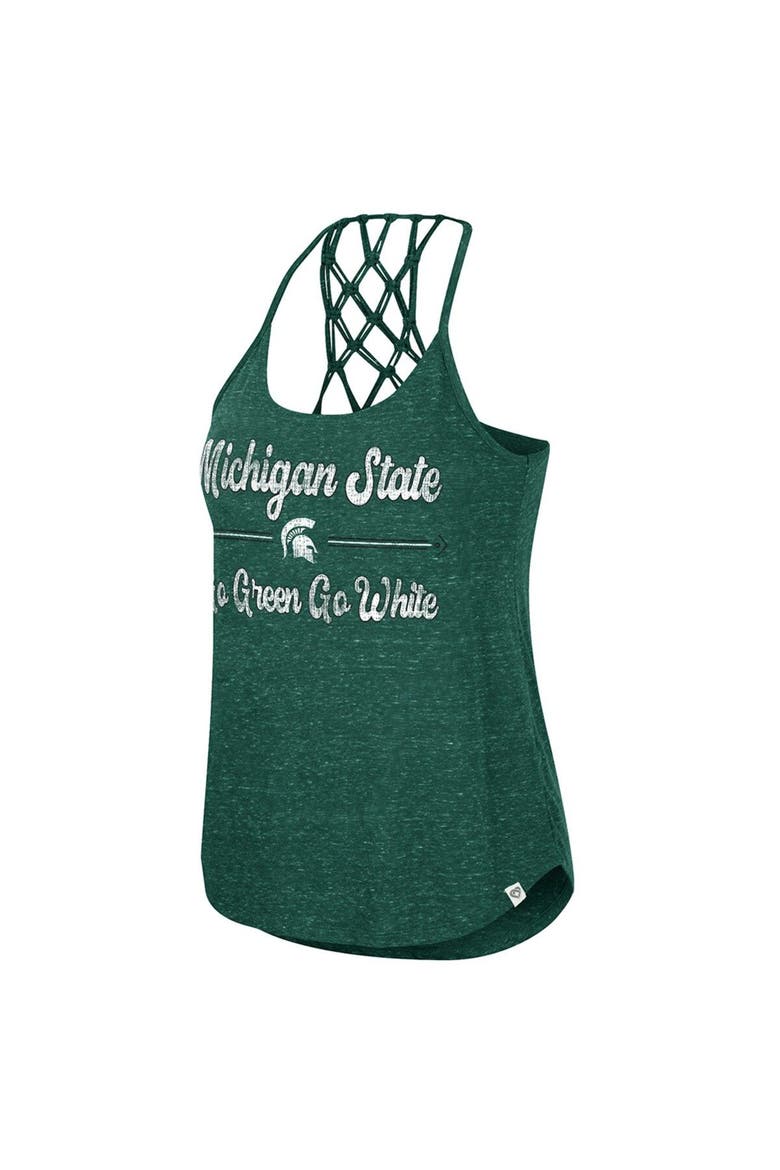Women's Colosseum Green Michigan State Spartans Glenda Macrame Racerback Scoop Neck Tank Top, Alternate, color, Green