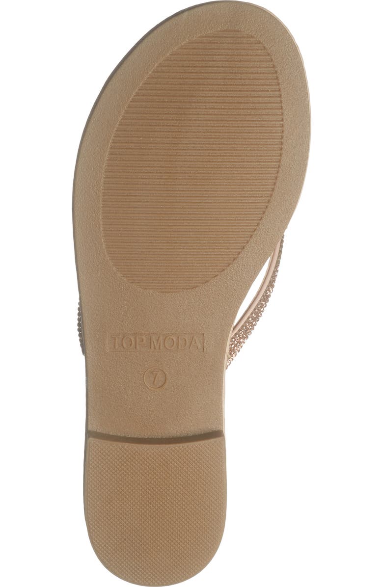 TOP MODA Haiti Rhinestone Embellished Flip Flop, Alternate, color, Rose Gold Pu