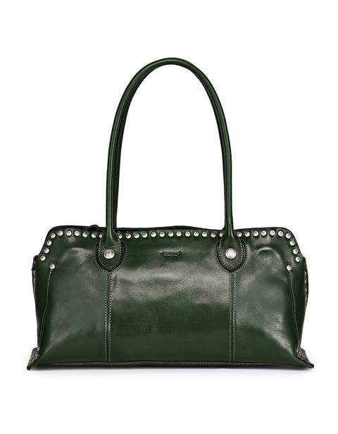 Soul Genuine Leather Studded Structured Shoulder Bag