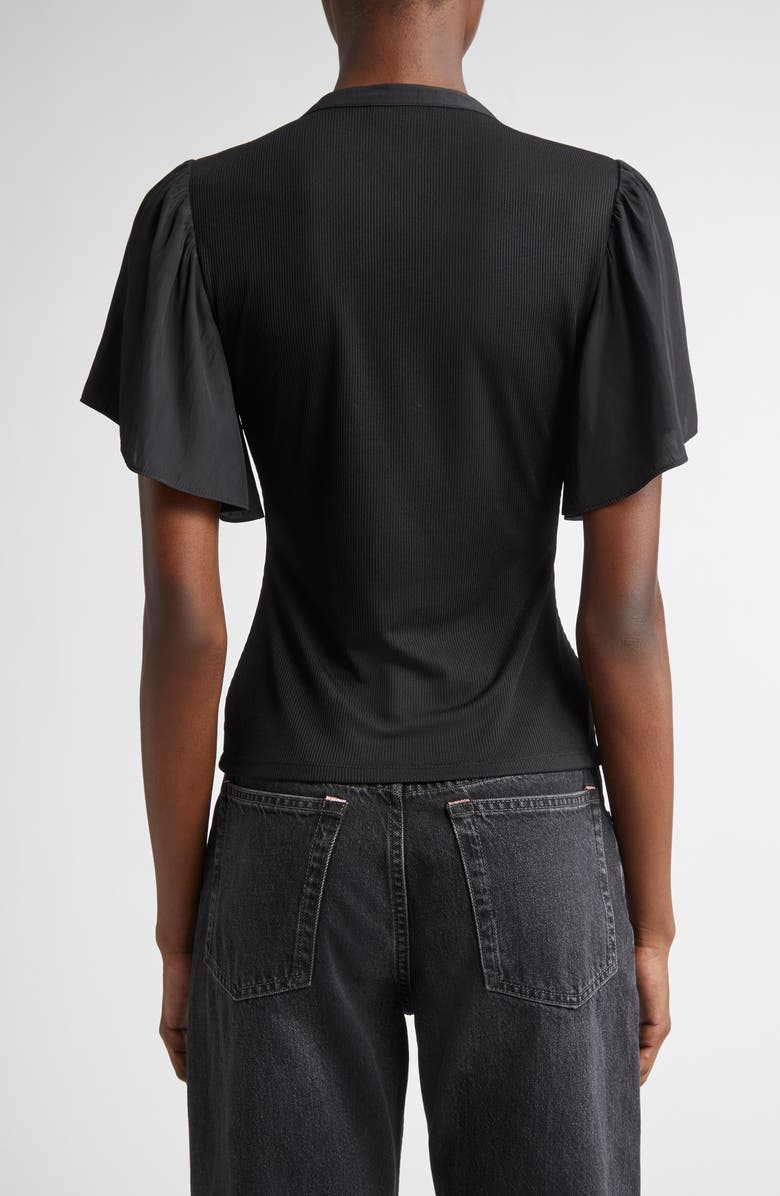 Ramy Brook Colette Mixed Media Flutter Sleeve Top, Alternate, color, 