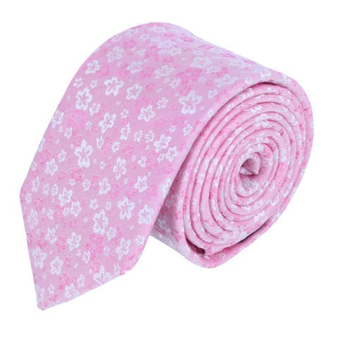 Hanami Cherry Blossom Burst Linen Blend Novelty Necktie