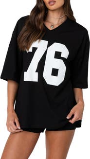 EDIKTED 76 Oversize Cotton Graphic T-Shirt