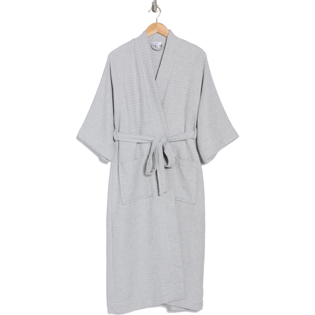 Nordstrom Rack Midi Waffle Knit Robe In Grey Heather