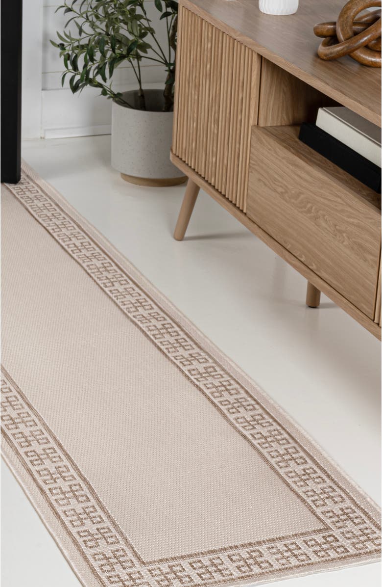 JONATHAN Y Athena Classic Geometric Border Indoor/Outdoor Area Rug, Alternate, color, Cream/Beige