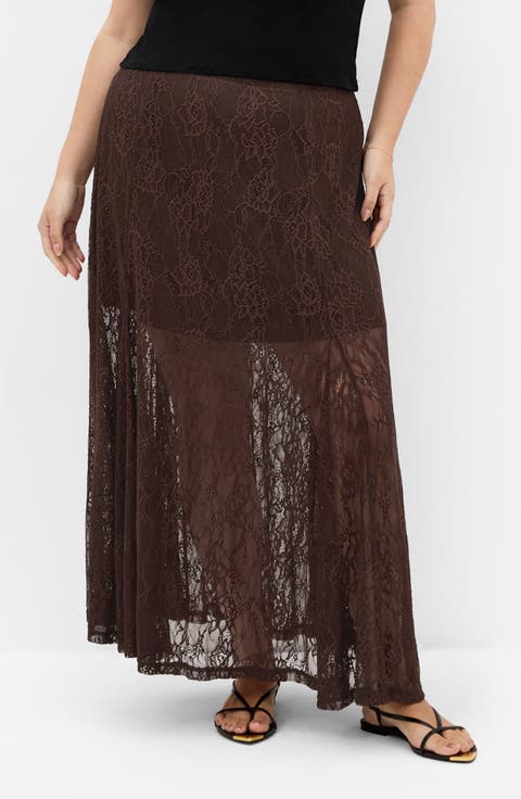 Lace Maxi Skirt (Plus)