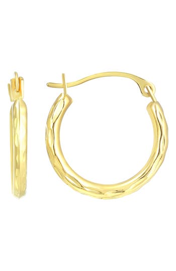 Candela Jewelry 14k Gold Diamond Cut Hoop Earrings In Gold