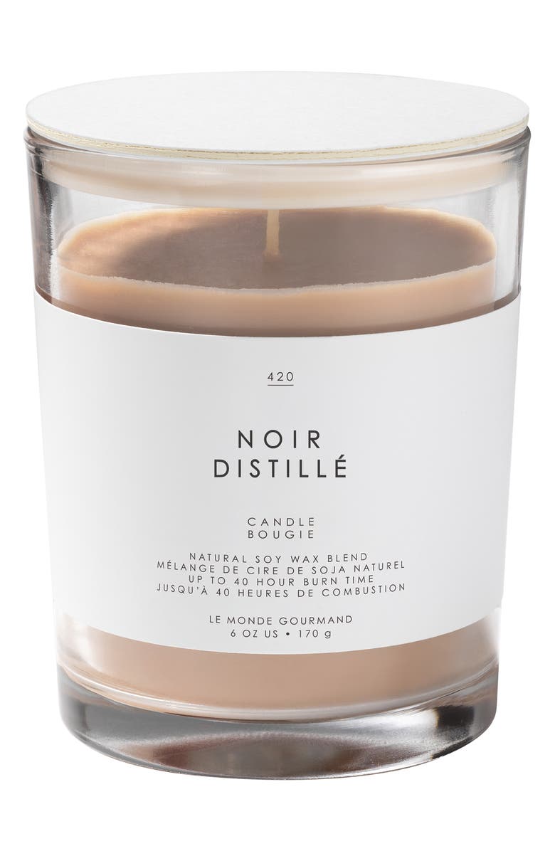 LE MONDE GOURMAND Noir Distillé Candle, Main, color,