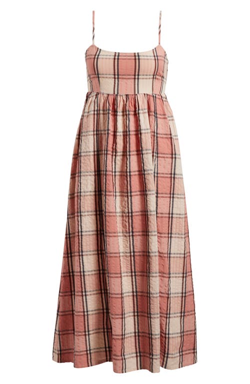BILLABONG BILLABONG ALL DAY PLAID SEERSUCKER MIDI SUNDRESS 