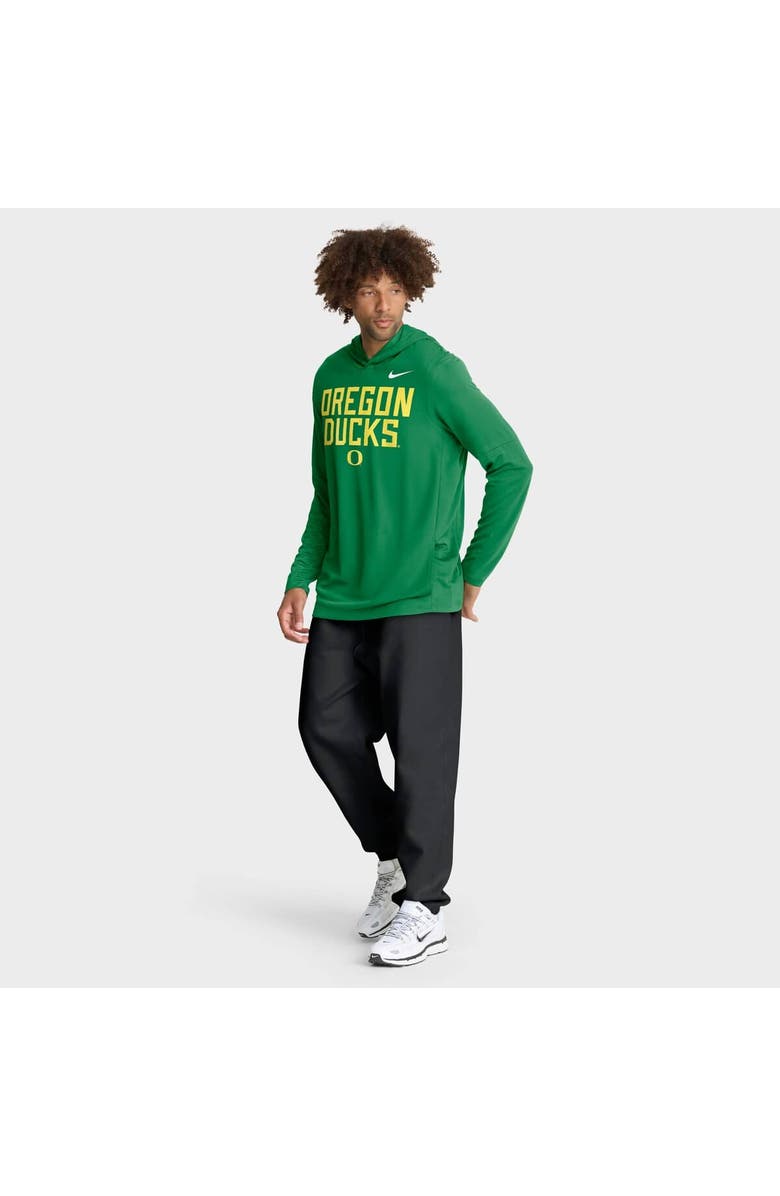 Nike Men's Nike Green Oregon Ducks 2025 Sideline Performance Long Sleeve Hoodie T-Shirt, Alternate, color, Green