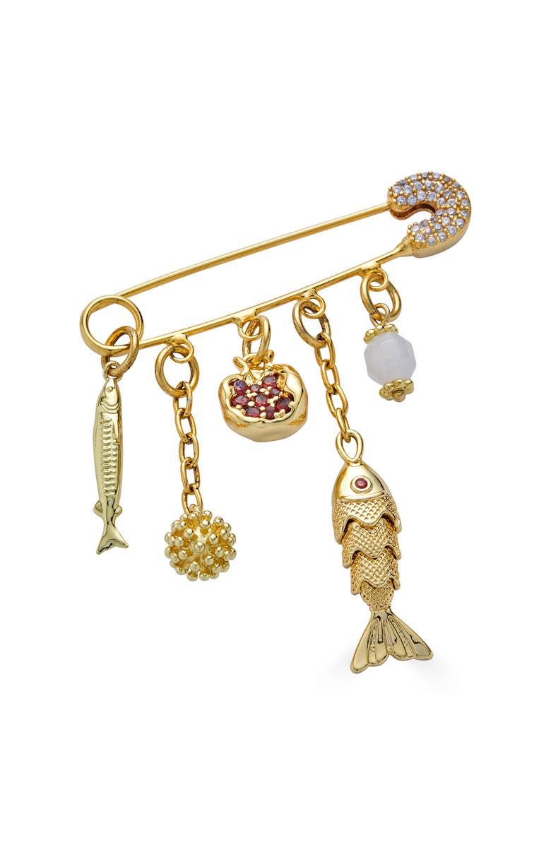 Loni Paul Jewelry Fish and Pomegranate Brooch, Main, color,