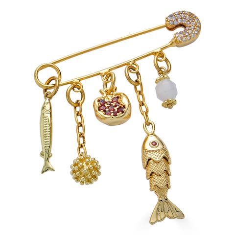 Fish and Pomegranate Brooch