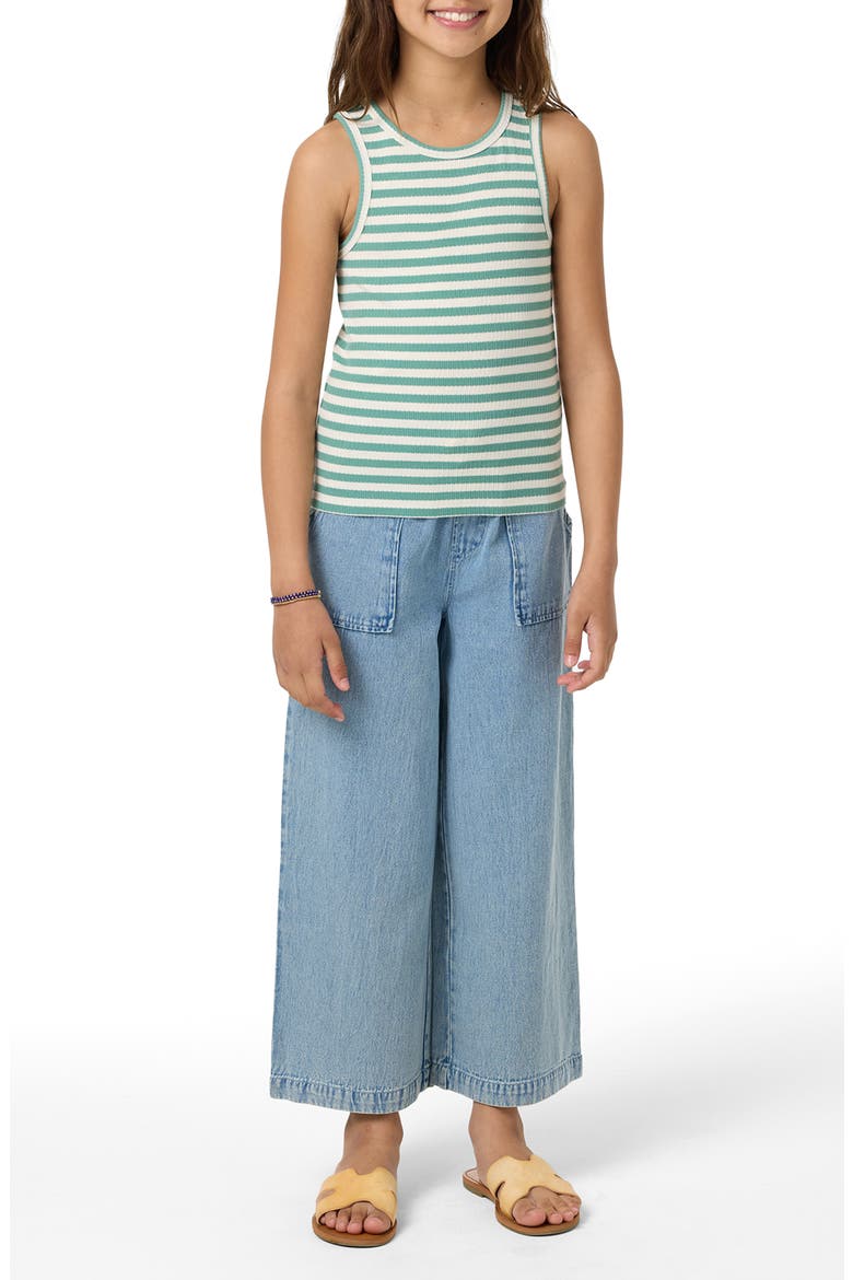 Kids' Lonnie Rib Stripe Tank, Alternate, color, GREEN