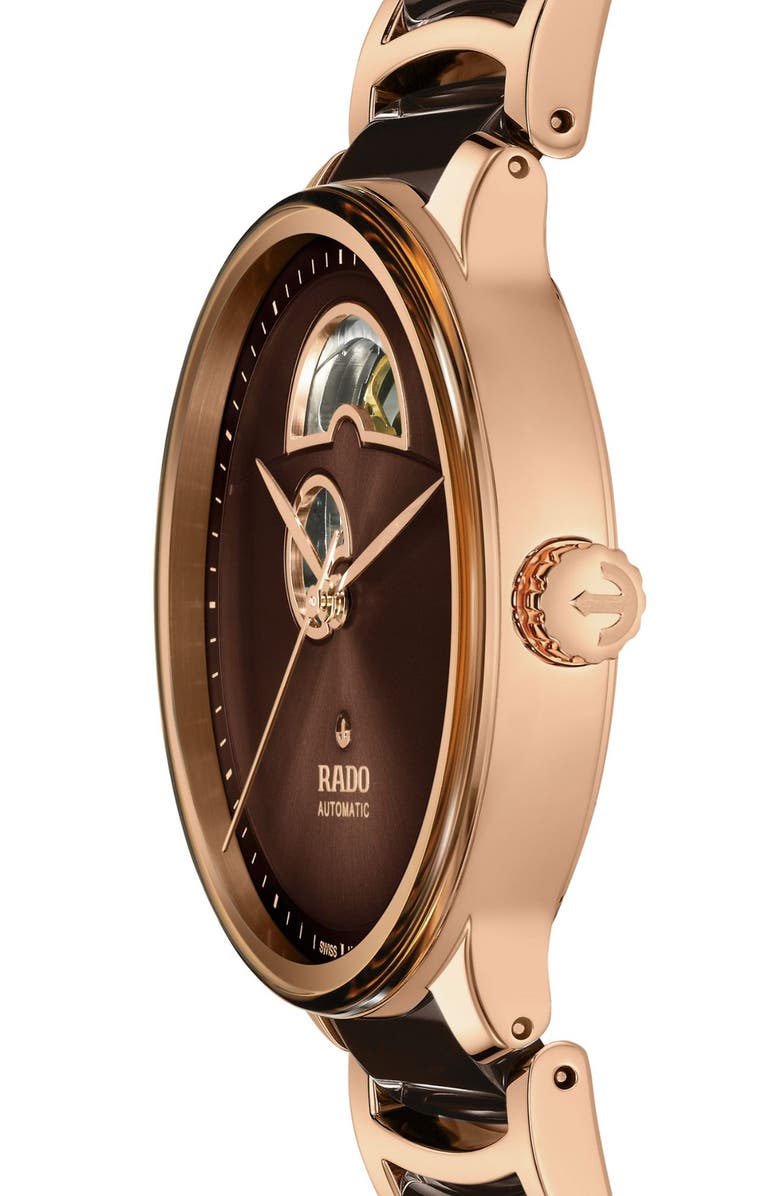 RADO Centrix Open Heart Automatic Ceramic Bracelet Watch, 39.5mm, Alternate, color, 