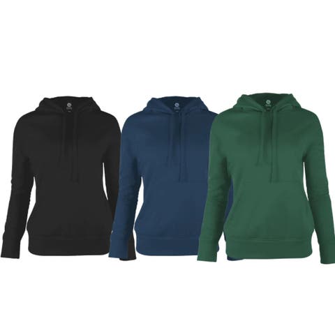 5 Pack Women Slim Cut Pullover Hoodie Tech Fleece Figure-Flattering