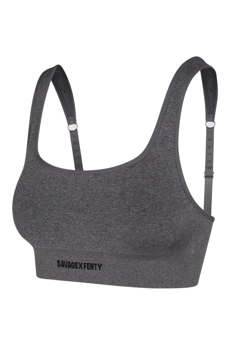 Seamless Heather Bralette, Main, color, PLATINUM GREY