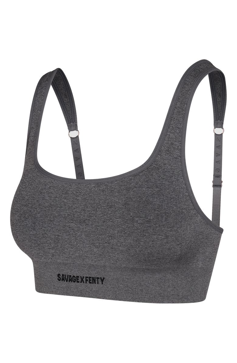 SAVAGE X FENTY Seamless Heather Bralette, Main, color, Platinum Grey