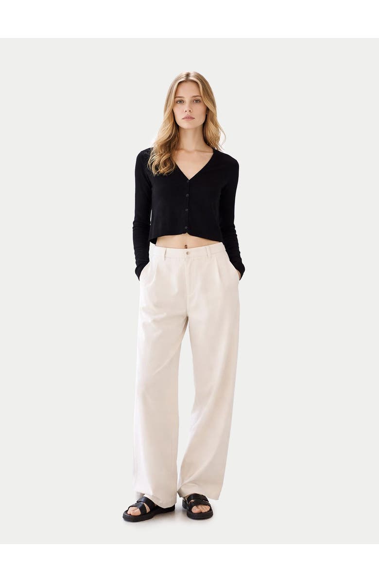 GOBI Mongolian Cashmere Lightweight Cashmere Silk Cardigan, Alternate, color, Black