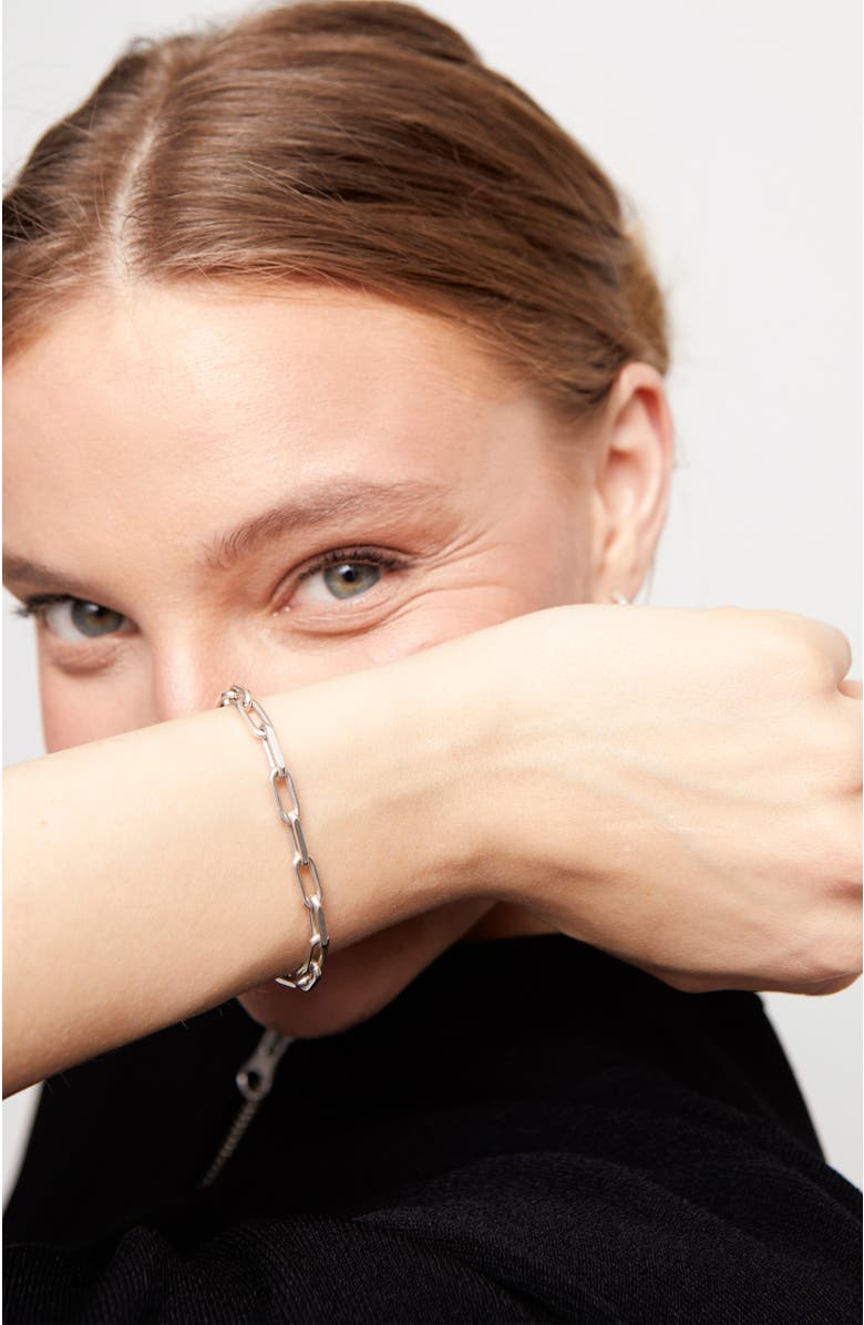 UNODE50 Cable Charm Bracelet, Alternate, color, Silver