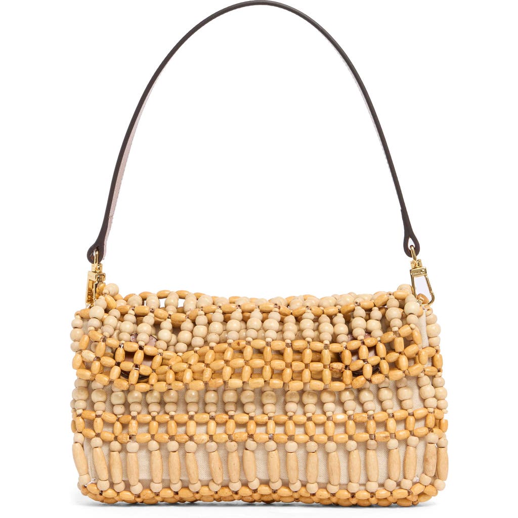 Staud Timmy Convertible Beaded Wood Shoulder Bag