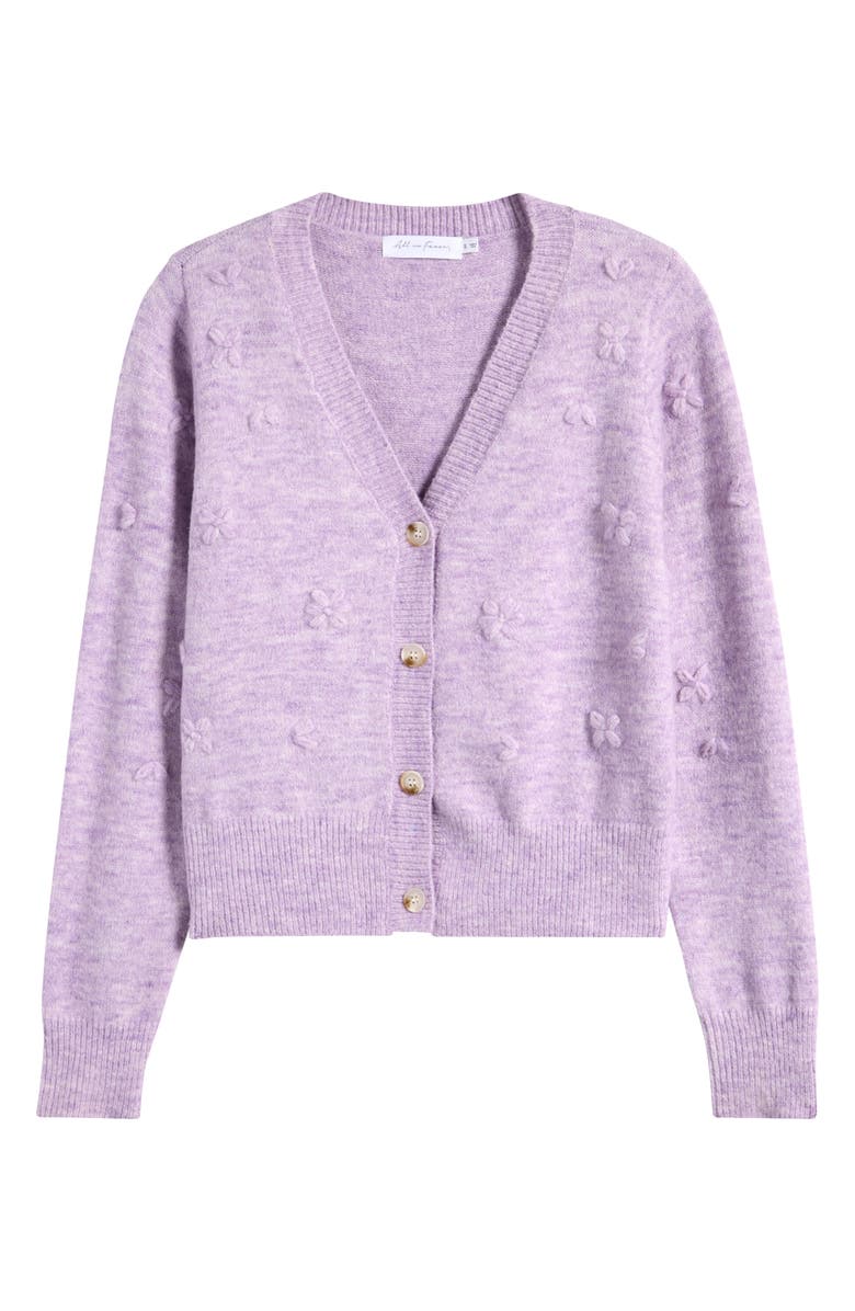 All in Favor Embroidered Flower Cardigan, Alternate, color, Lilac