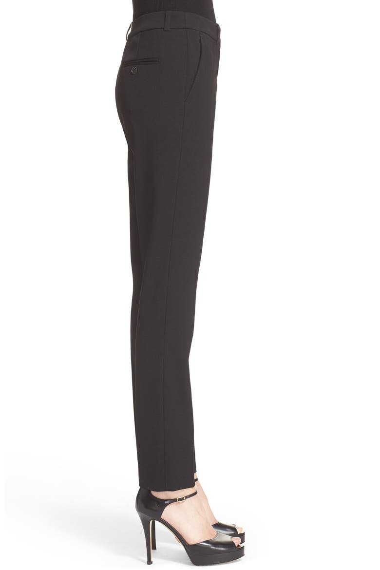 Samantha Stretch Wool Straight Leg Pants, Alternate, color, BLACK