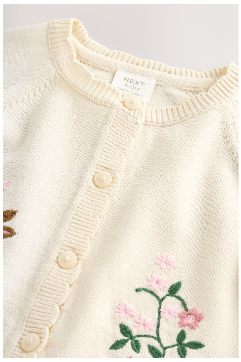 Kids' Embroidered Cotton Cardigan, Alternate, color, NEUTRAL