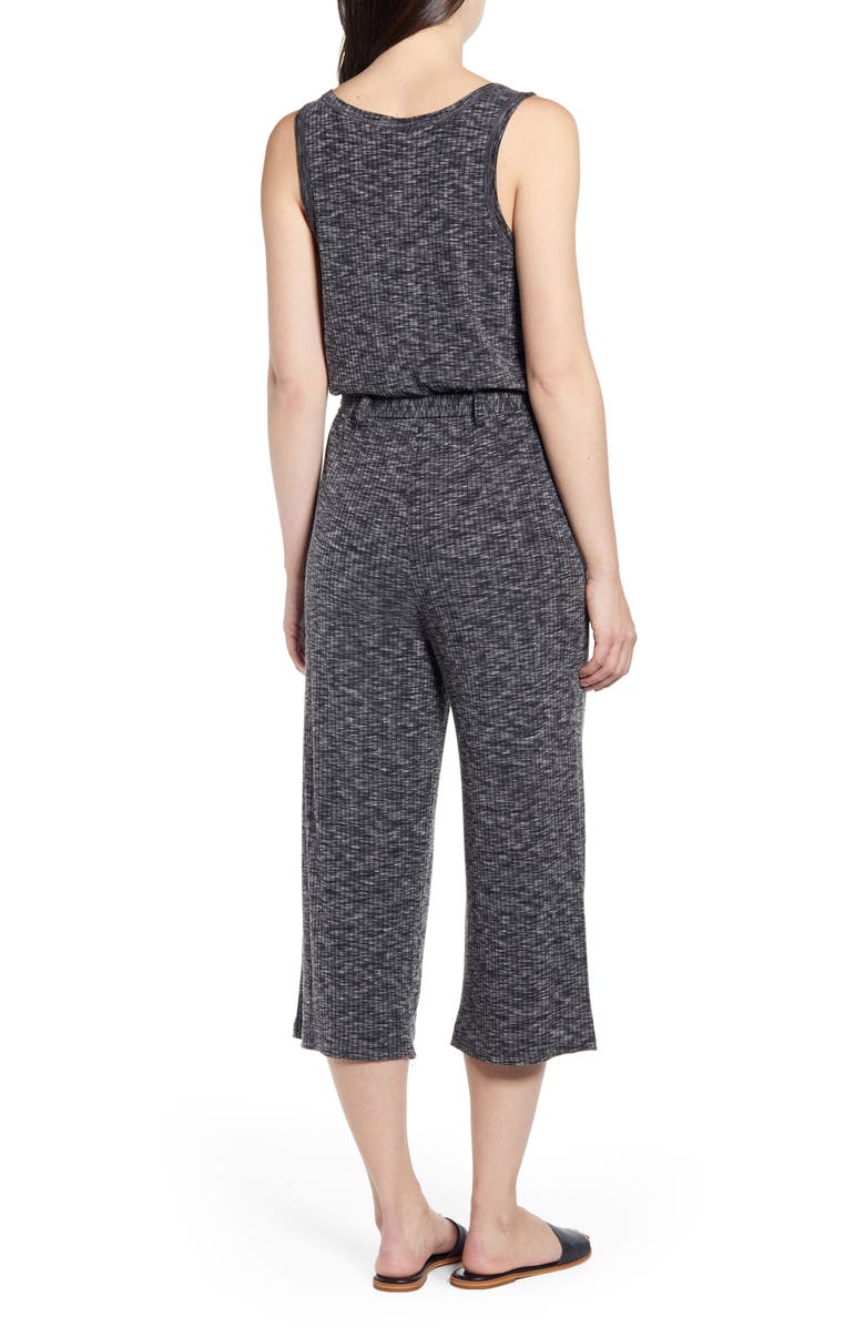 Bobeau Devin Mélange Rib Jumpsuit, Alternate, color, 