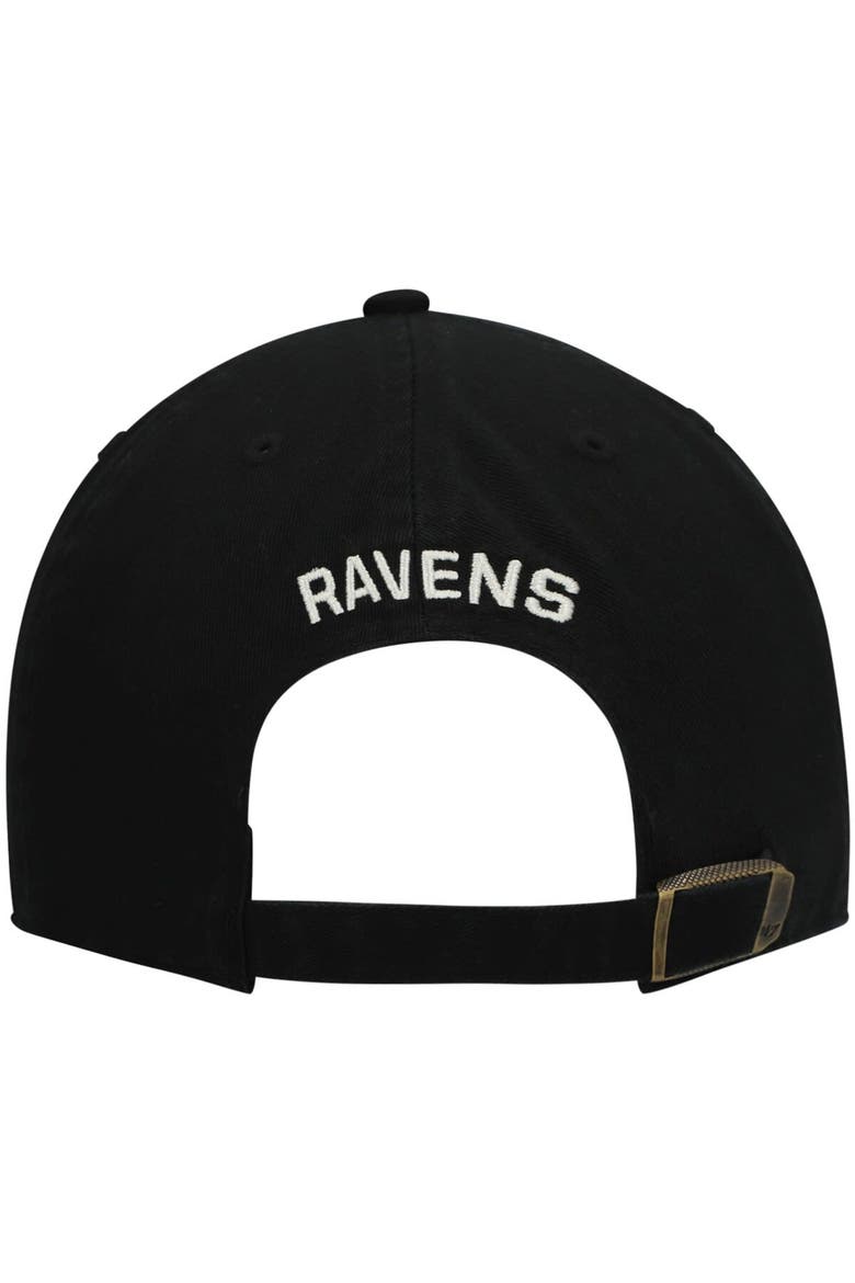 Women's '47 Black Baltimore Ravens Finley Clean Up Adjustable Hat, Alternate, color, Black