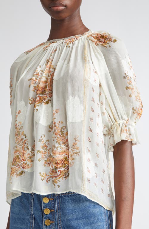 Ulla Johnson Pippa Floral Silk Blend Top In White