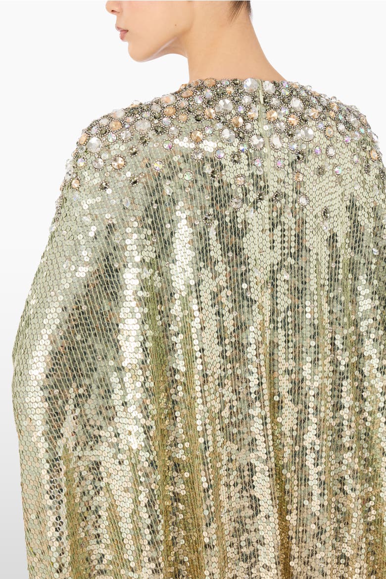 Fontaine Sequin-Embellished Maxi Dress, Alternate, color, Marmo Green