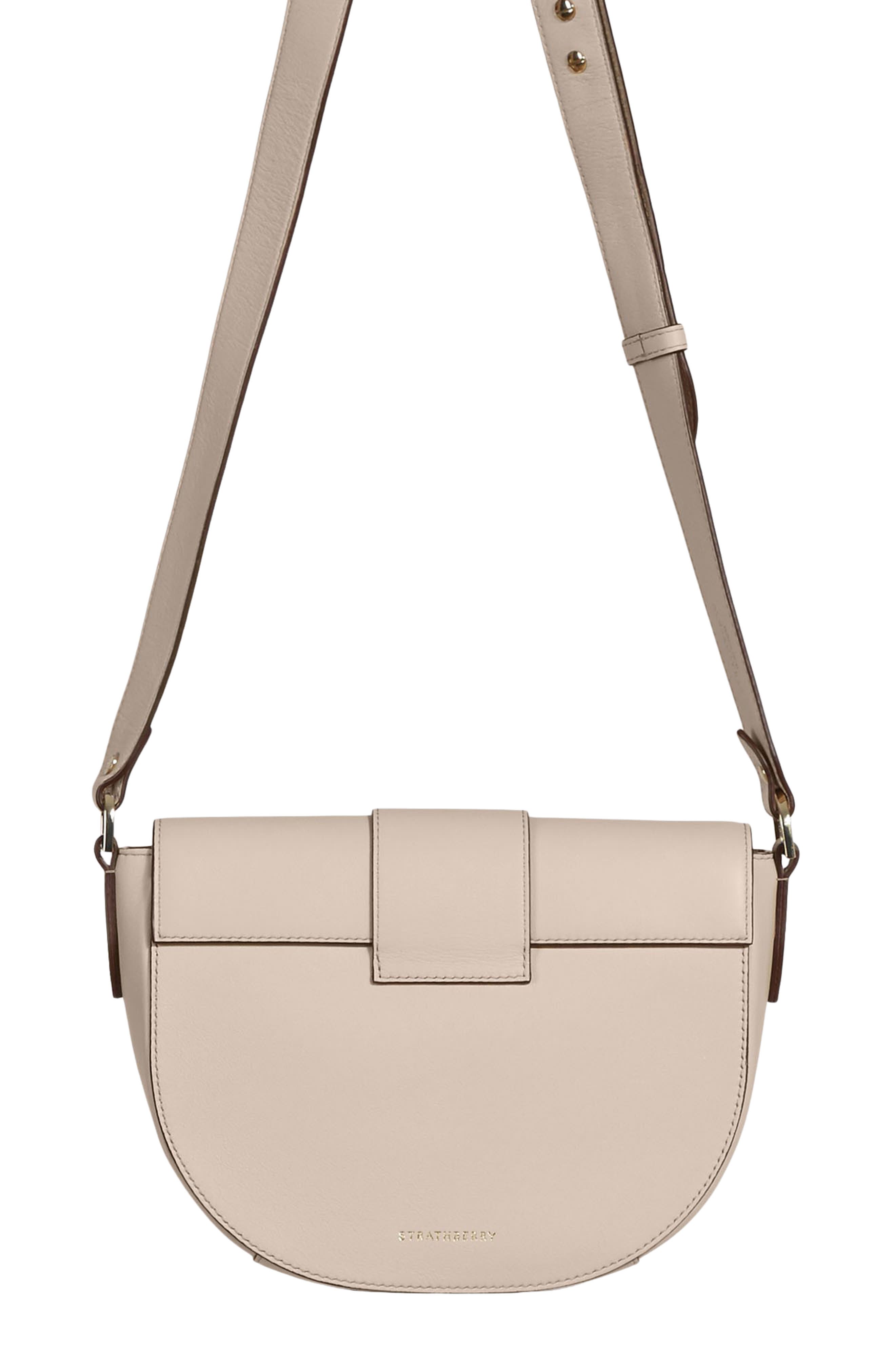 Crescent Saddle Leather Crossbody Bag, Alternate, color, OAT