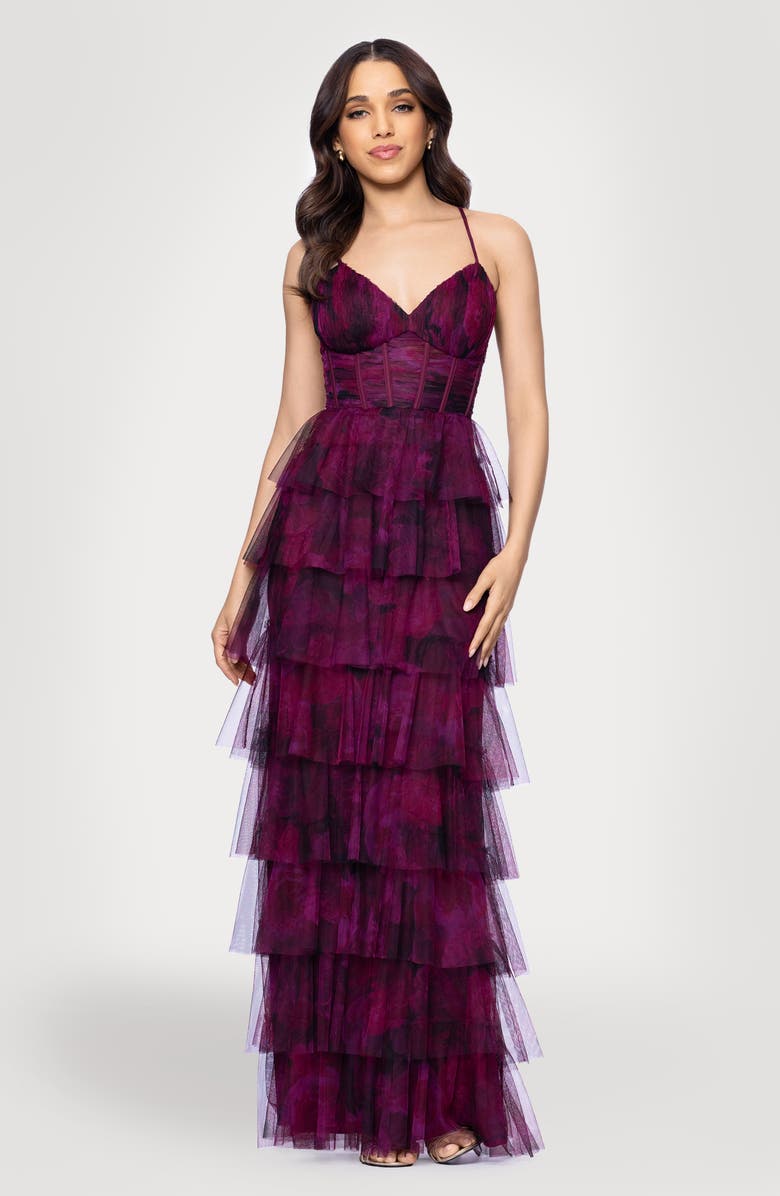 Tiered Ruffle Column Dress