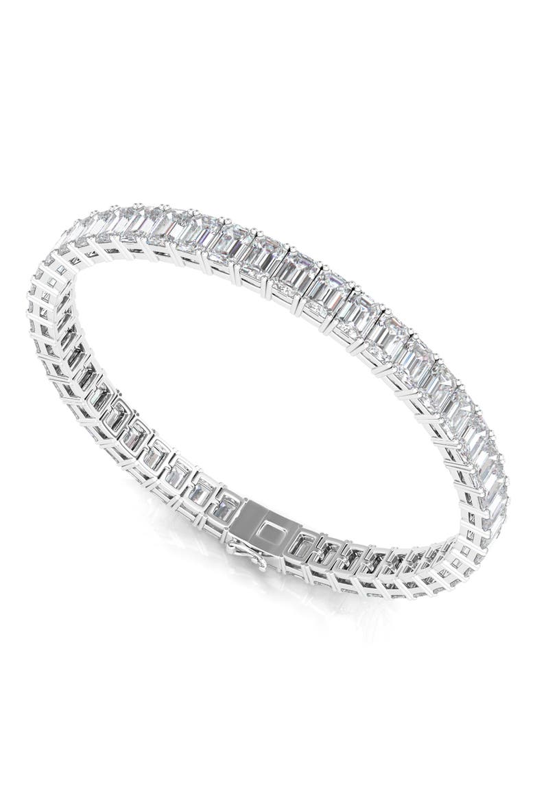 Emerald Cut Lab Grown Diamond Tennis Bracelet, Alternate, color, 18K WHITE GOLD
