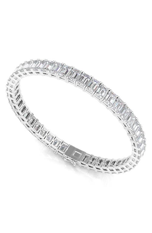 Hautecarat Emerald Cut Lab Created Diamond Tennis Bracelet In 18k White Gold