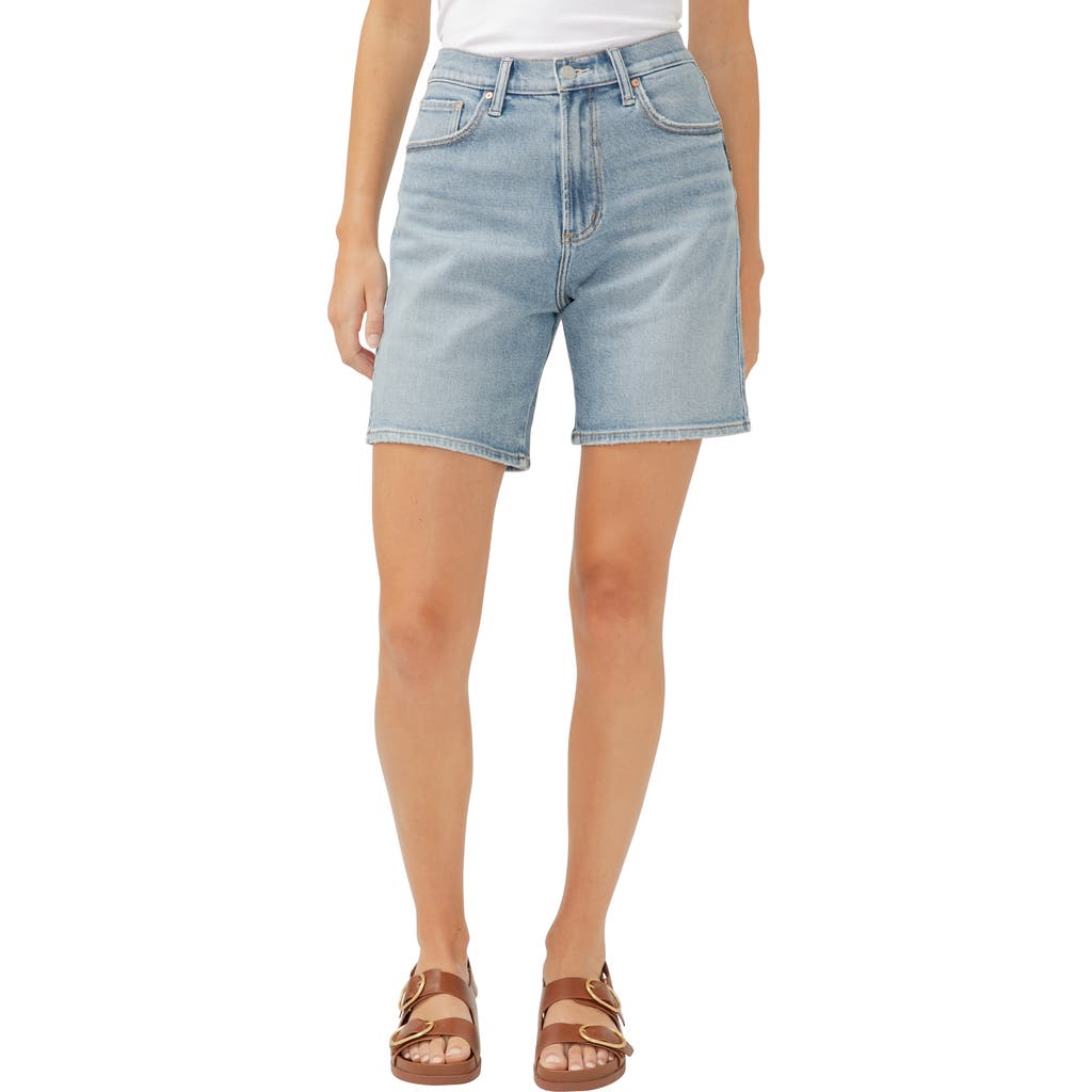 SILVER JEANS CO. SILVER JEANS CO. HIGH WAIST LONG DENIM SHORTS