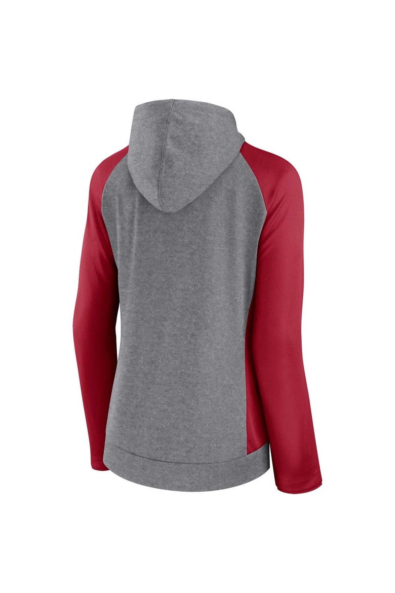 Women's Fanatics Branded  Heather Gray/College Red Tampa Bay Buccaneers Blind Side Lightweight Full-Zip Hoodie, Alternate, color, Heather Gray
