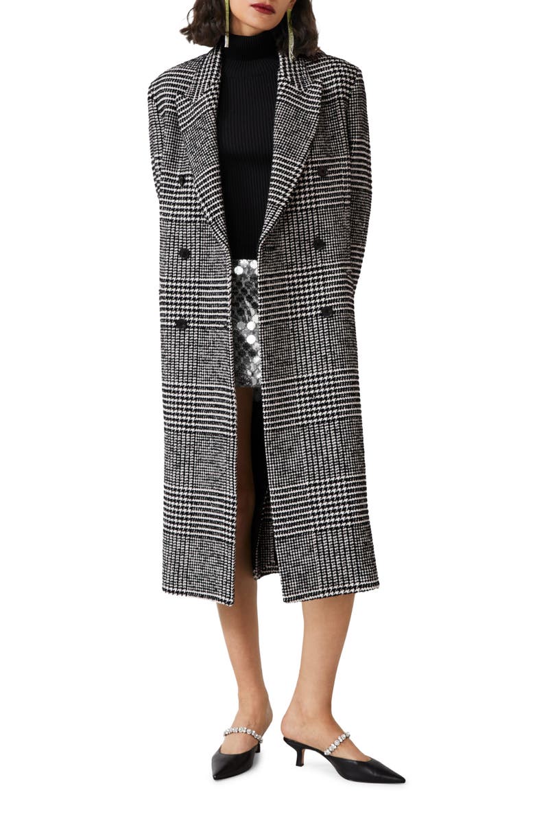 & Other Stories Mixed Check Wool Blend Coat, Main, color,