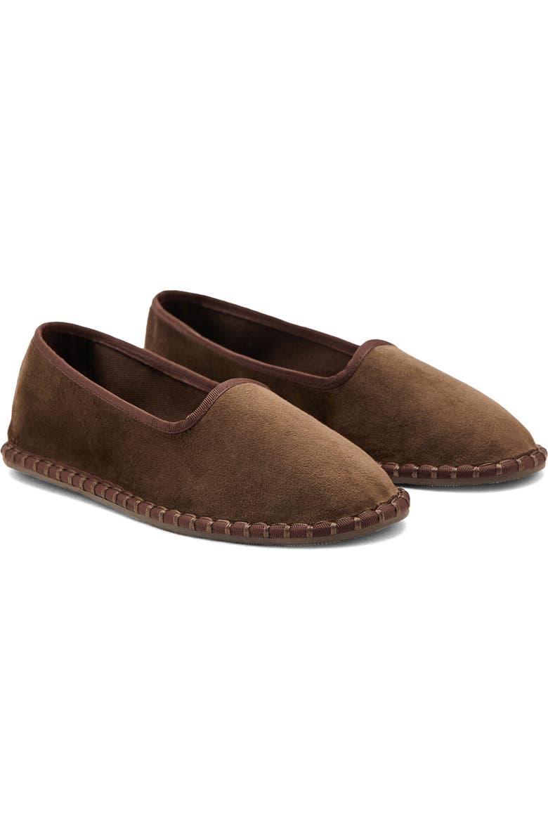 MANGO Velour Loafer, Main, color, Brown