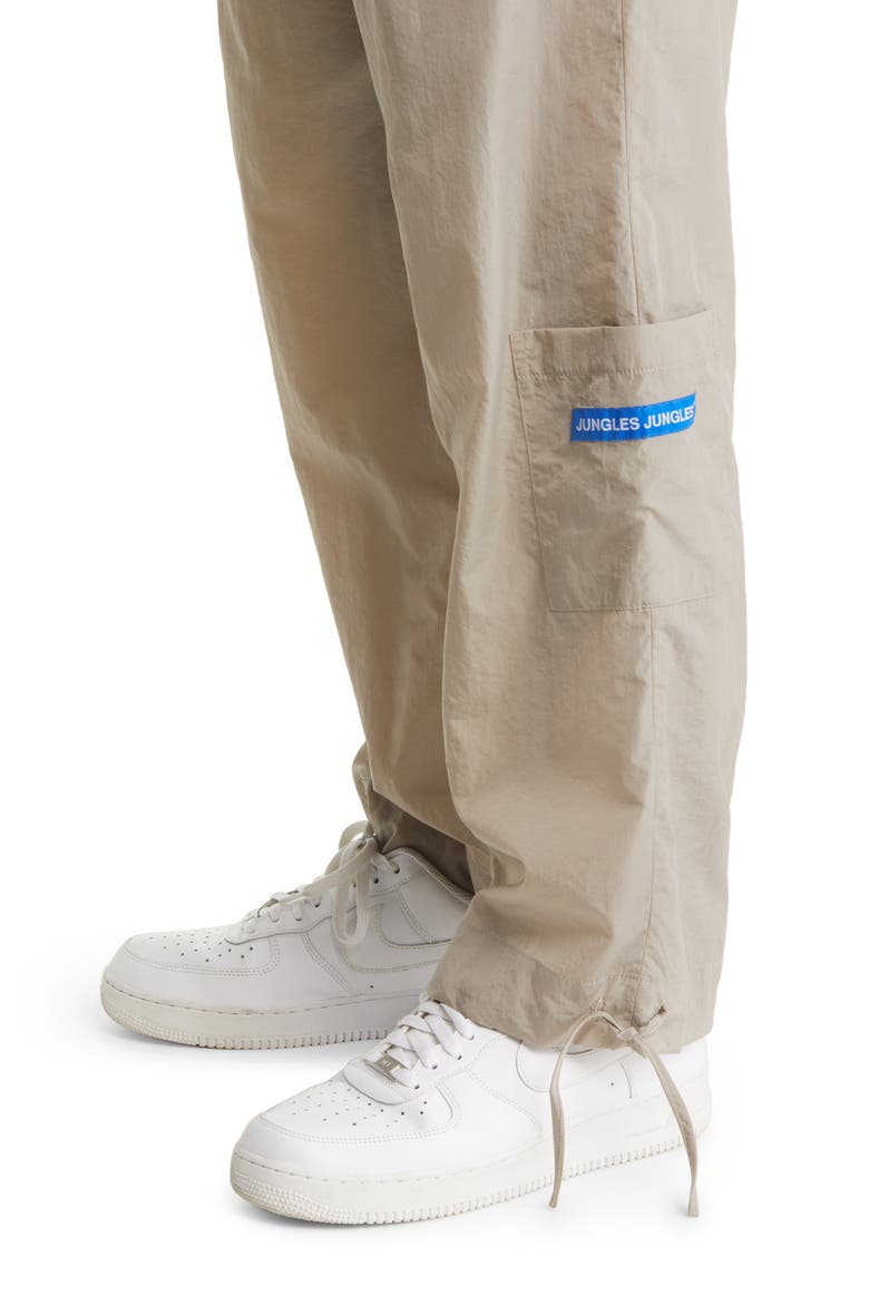 Pleated Nylon Pants, Alternate, color, CREAM