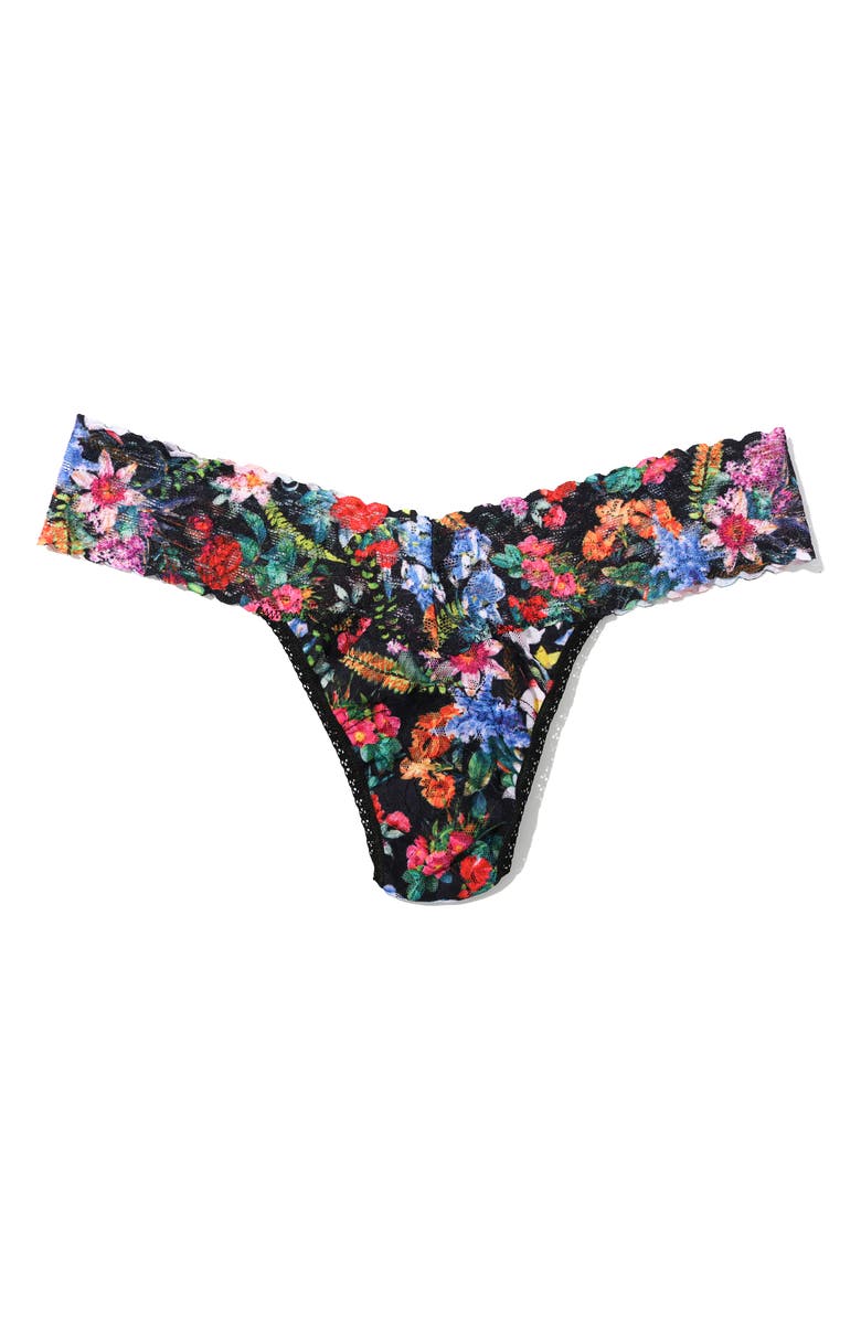 Hanky Panky Print Low Rise Thong, Alternate, color, Hypnotic Black