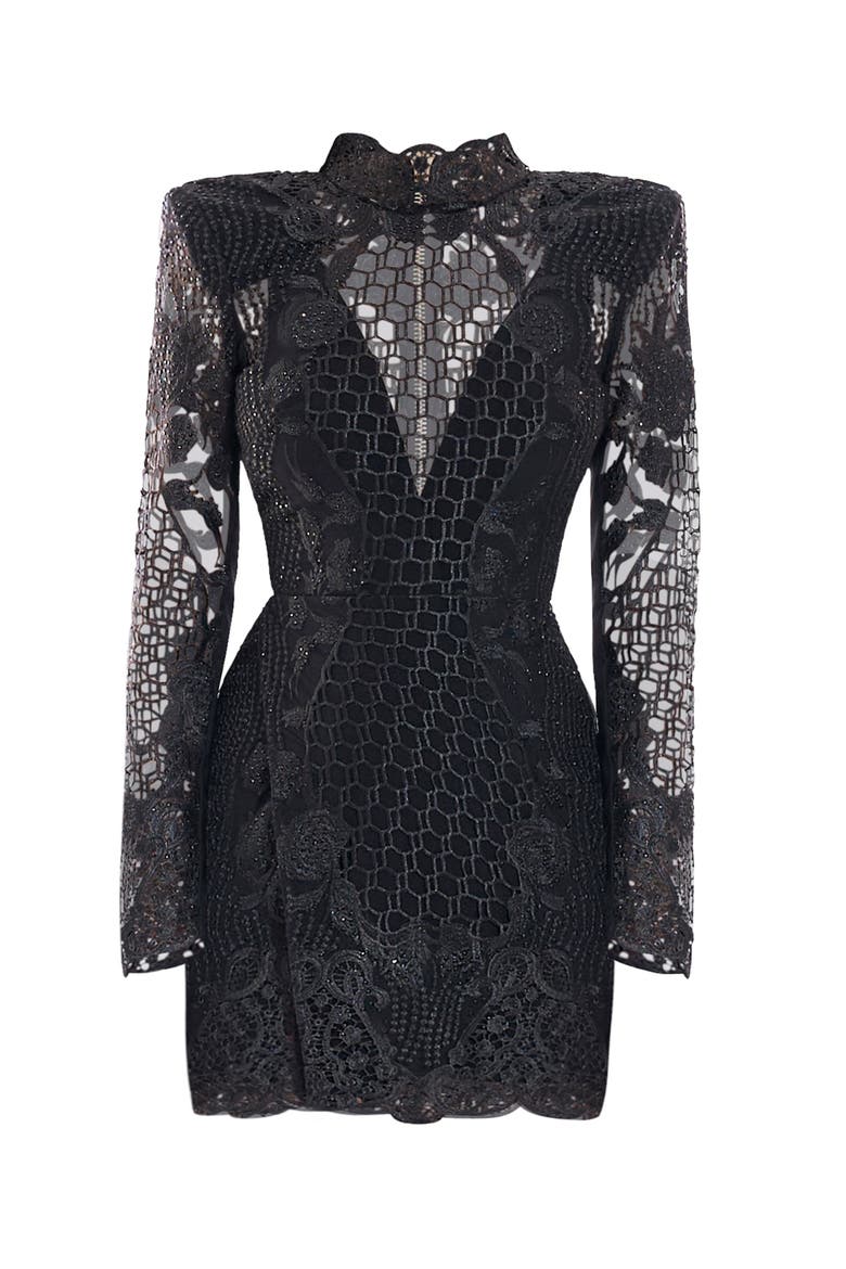 Echo Mini Dress, Alternate, color, BLACK