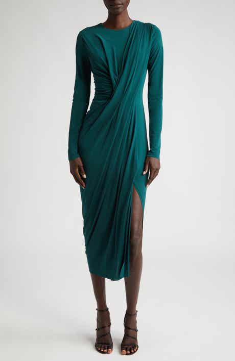 Jason Wu Collection Long Sleeve Draped Jersey Midi Dress
