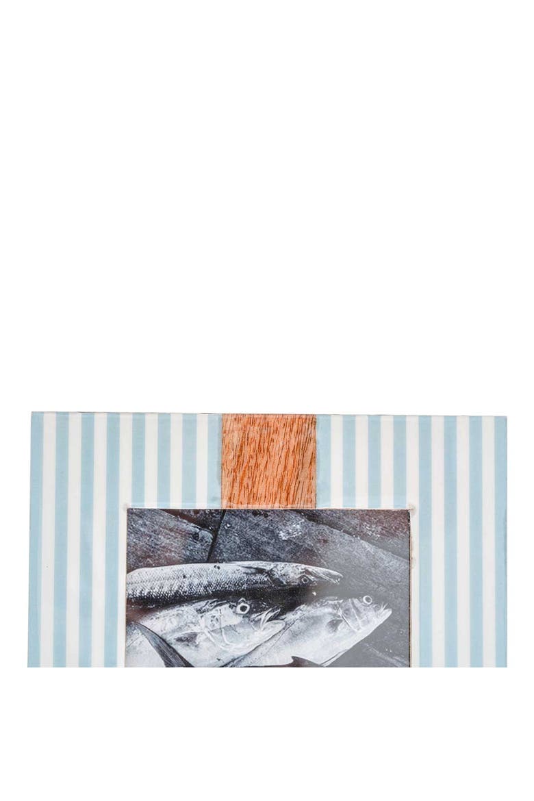 5x7 Cabana Stripe Light Blue Photo Picture Frame, Alternate, color, Blue