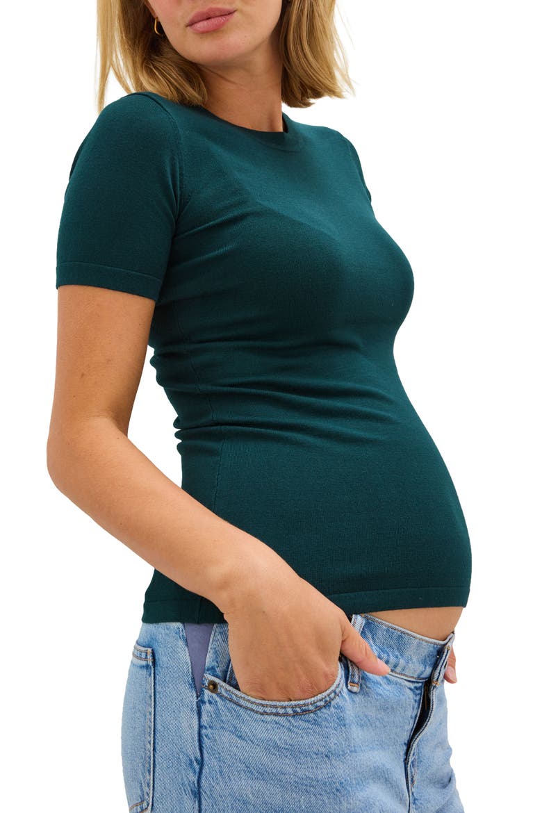 The Softsculpt Knit Maternity Tee, Alternate, color, Pine