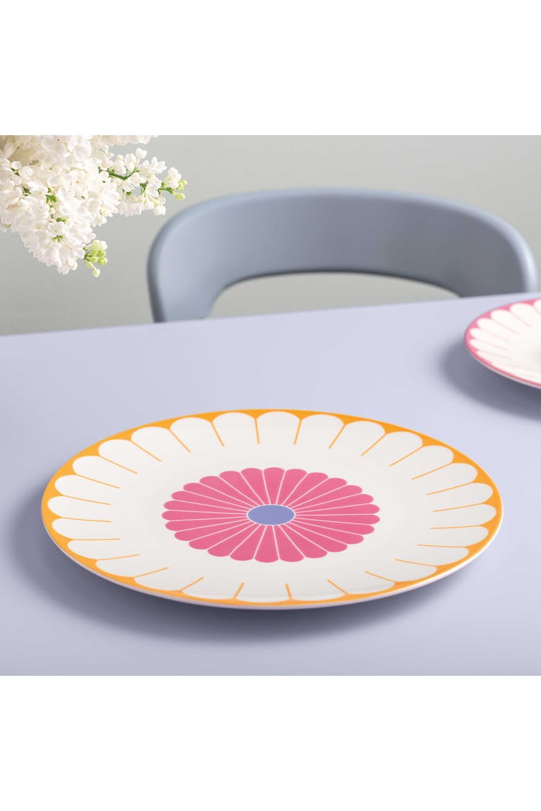 Fleur Couleur Large Round Serving Platter, Alternate, color, Pink