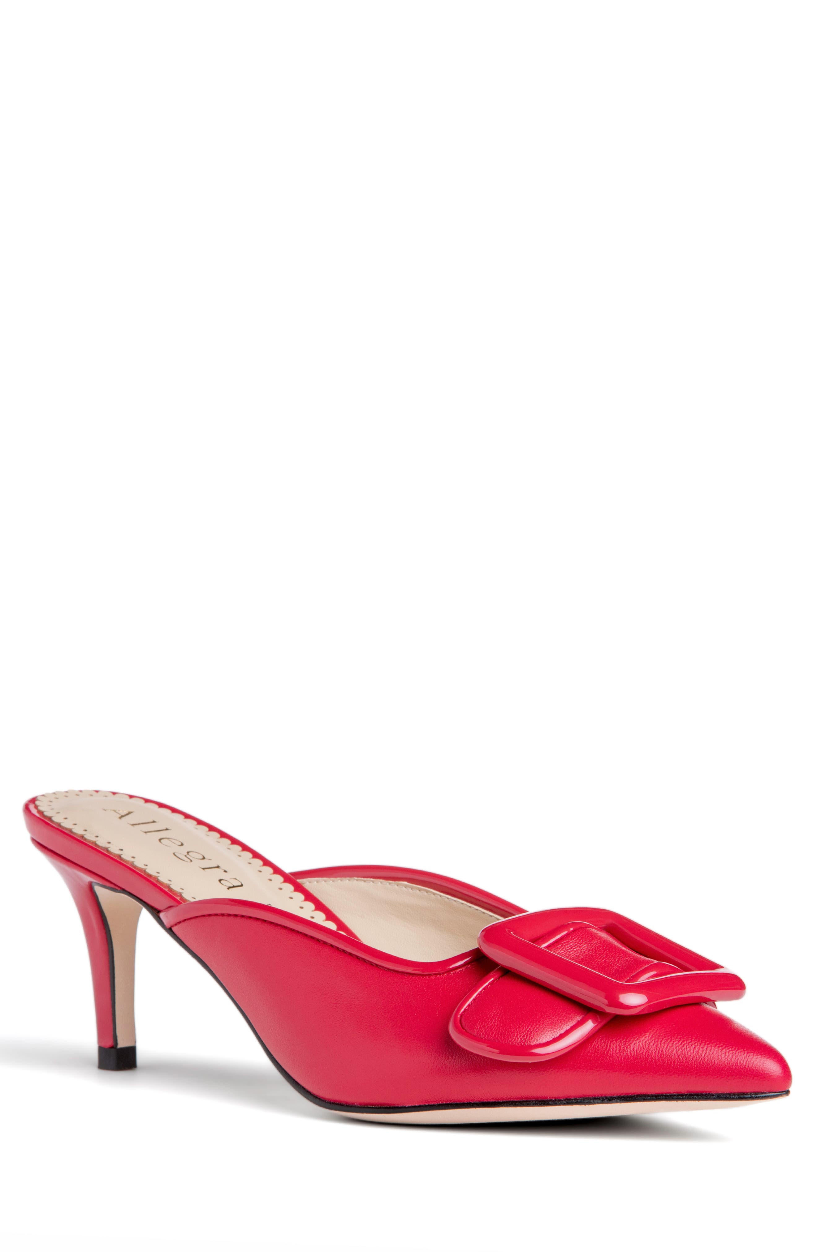 Allegra James Cara Leather Buckle Mule, Alternate, color, 
