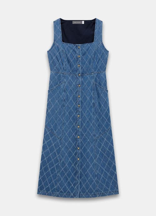 Mint Velvet Denim Midi Dress In Blue