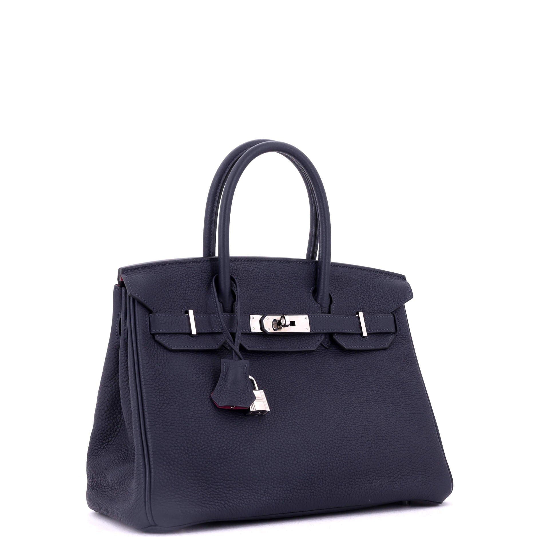 Pre-Owned Hermes Birkin Handbag Verso Togo with Palladium Hardware 30, Alternate, color, Verso - Bleu Nuit/Rose Pourpre