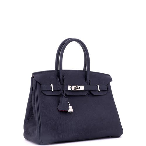 Pre-owned Hermes Hermes Birkin Handbag Verso Togo With Palladium Hardware 30 In Blue